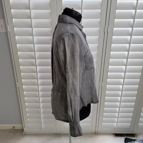 Anthropologie Cloth & Stone Button Shirt - Gray - SUPER SOFT Size S - Picture 5 of 12